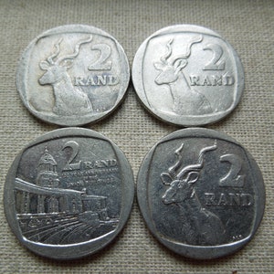 South Africa Coins, 2 Rand to 5 Rand, 1994 to 2004 Animal Coins - Sell By the Piece