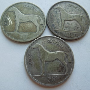 Irish Coins, Silver Shillings and Half Crowns, 1928 to 1939 - Sell By The Piece