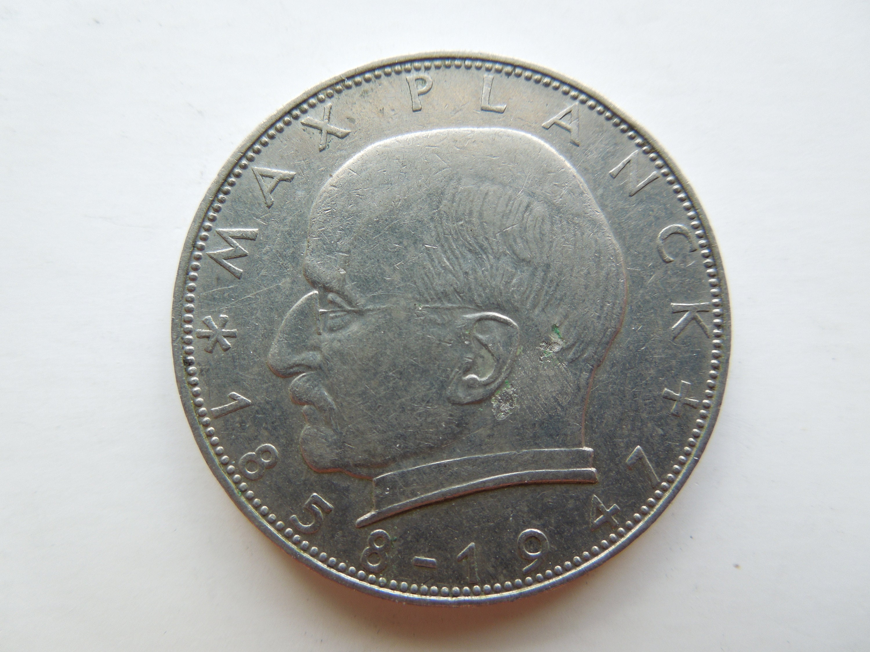 Germany 2 Deutsche Mark Coin, 1958 to 1960, Max Planck Sell By The 