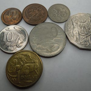 Australian Circulated Coin Set of 7 Animals, 1 Cent to 1 Dollar