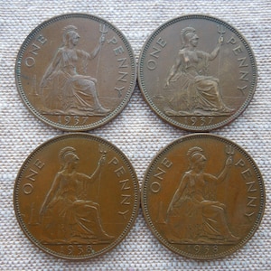King George 6th, 1 Penny Coins, 1937 to 1949, Sell By The Piece