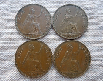 1937年 1ペニーコイン イギリス ジョージ6世より 誕生日、記念日、工芸