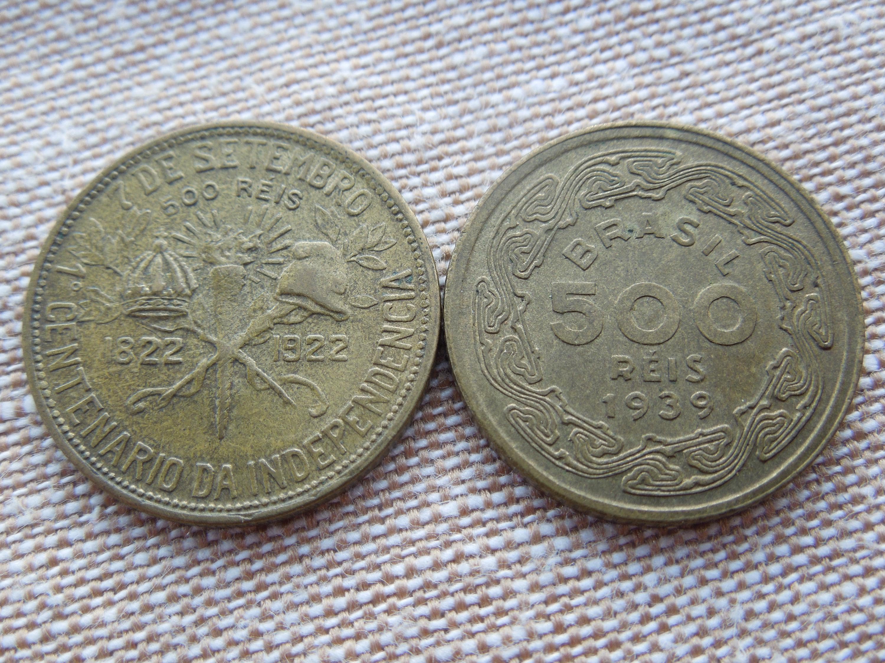 ブラジルのコイン、100レイスから1000レイス、1895年から1939年