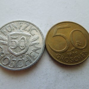 Austrian Coins, 20 and 50 Groschen, 1947 to 1990, Many Years Available - Sell By The Piece