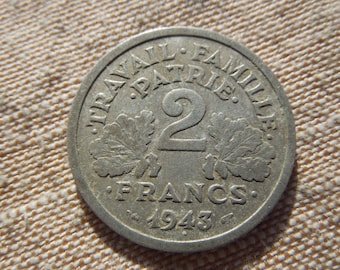 1943年フランス2フラン硬貨 - Etsy 日本