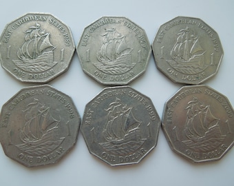 East Caribbean States Coins, 1 Dollar, 1989 to 2015 - Sell By the Piece