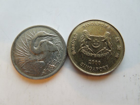 シンガポール硬貨、5セント～50セント、1967年～1996年、複数年、枚