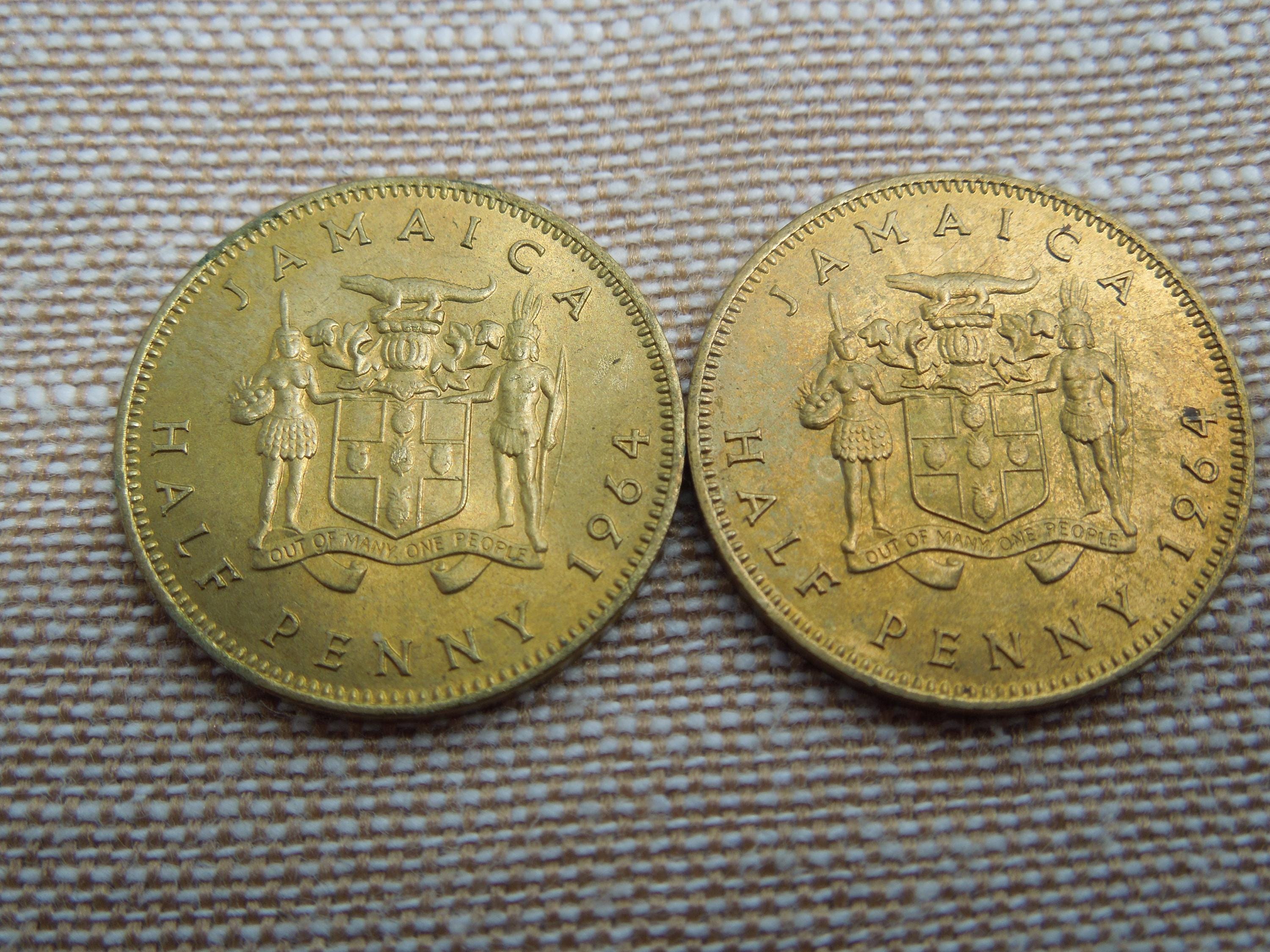 Jamaica Coins, Half Penny, 1964, Queen Elizabeth 2nd - Sell by the