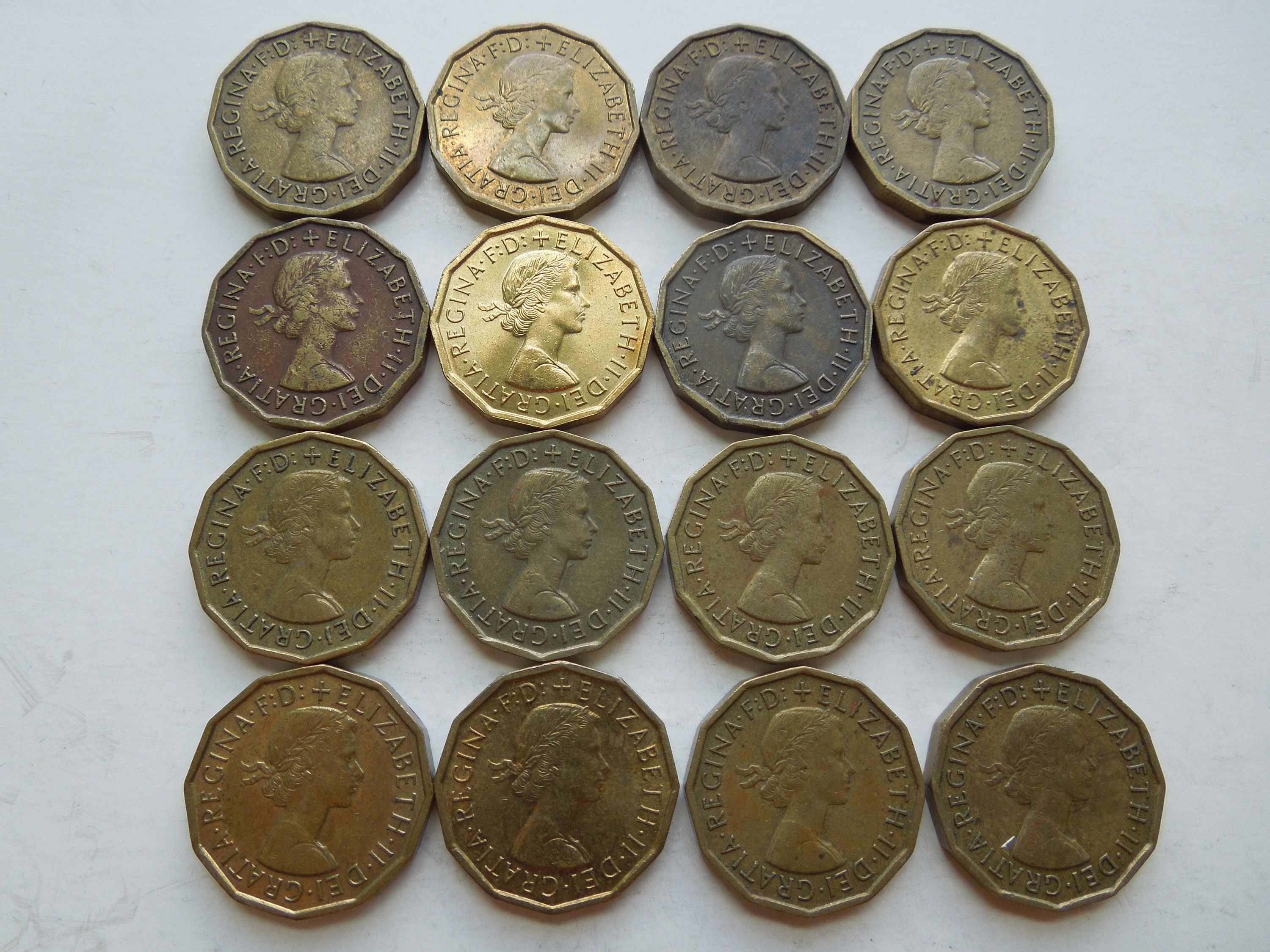 1937年~1952年 英国3ペニーコイン 100個セット イギリス 3ペンス 1953年~1967年 英国 3ペニーコイン 100個セット イギリス 3