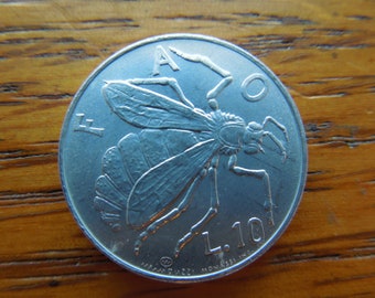 San Marino Coins, 10 Lire, 1974, Bee - Sell By The Piece