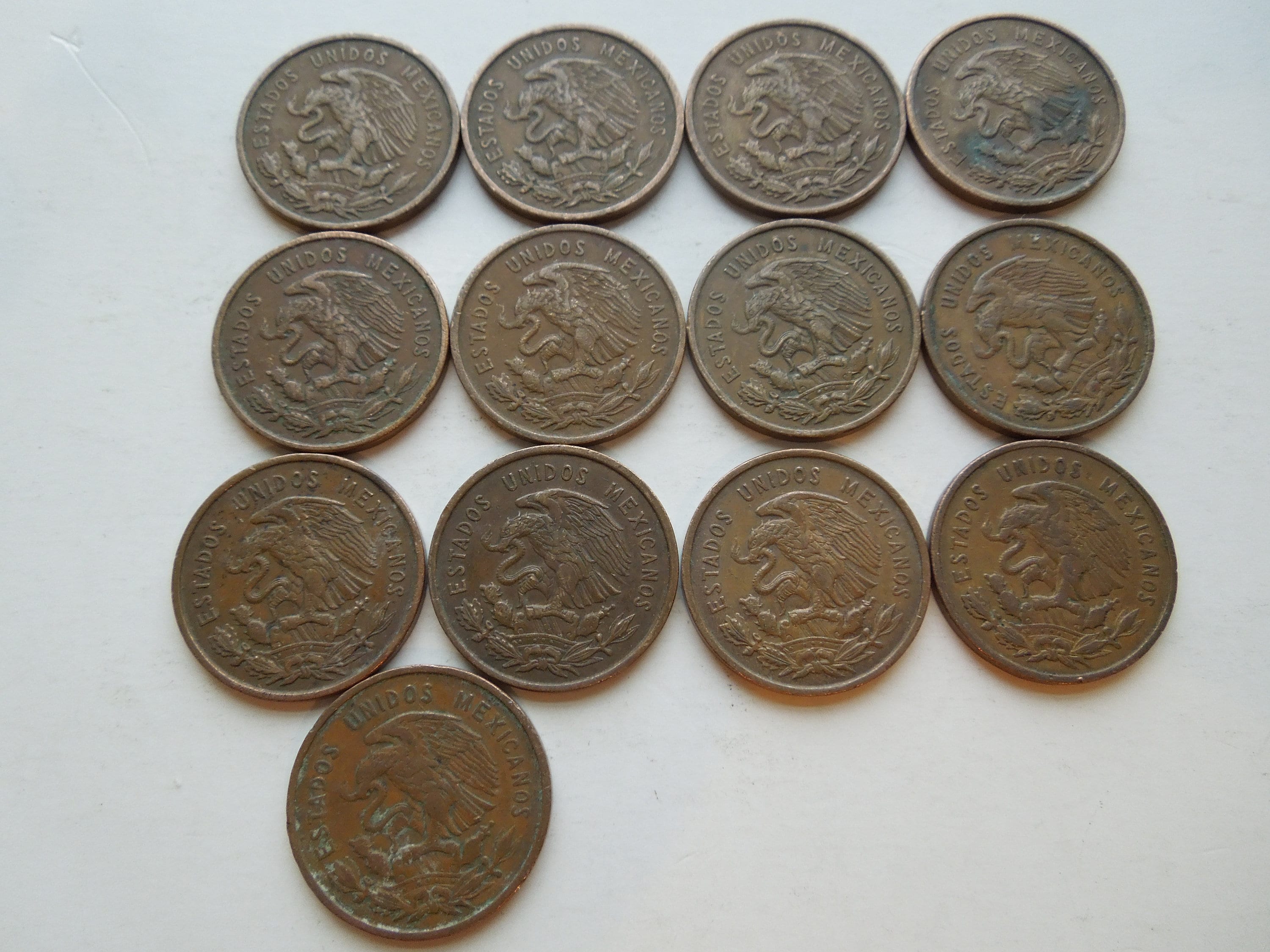 メキシコ硬貨、10センタボ、1955年から1966年、ベニート・フアレス、数