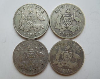 1947年以降のオーストラリアの6ペンス銀貨 - Etsy 日本