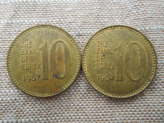 South Korea Coins, 10 Won, 1967 to 1988, Several Years