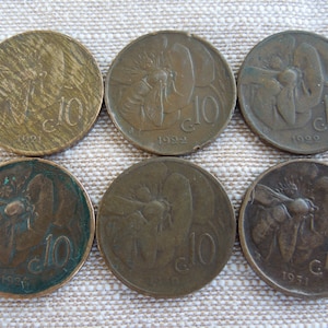 Italian Coins, 10 Centesimi to 20 Centesimi, 1909 to 1943, Kingdom Of Italy, Sell By The Piece