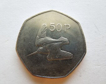 Irish 50 Pence, Decimal, Large, Eire Coins, Republic of Ireland Coins - Sell By The Piece