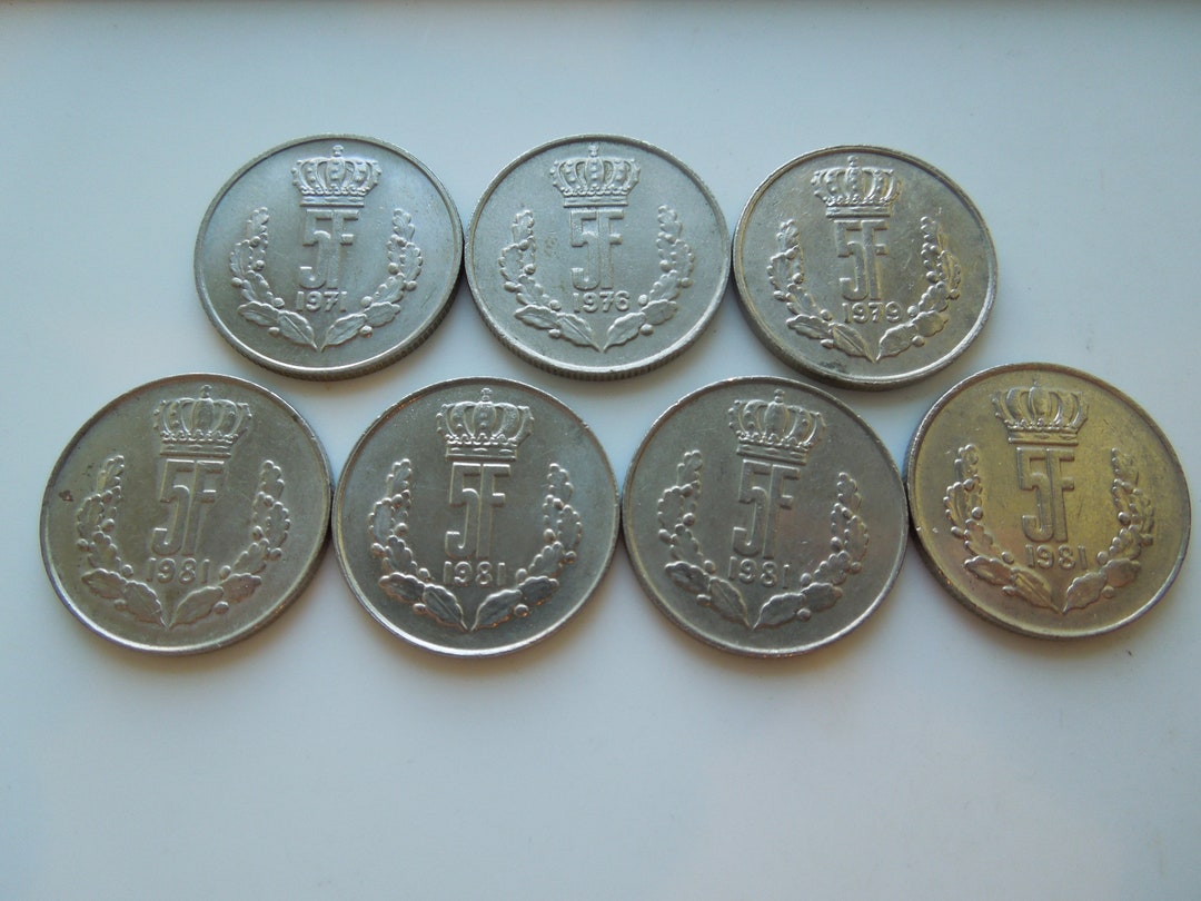 Luxembourg Coins, 5 Francs to 50 Francs, 1971 to 1990. Jean. Sell