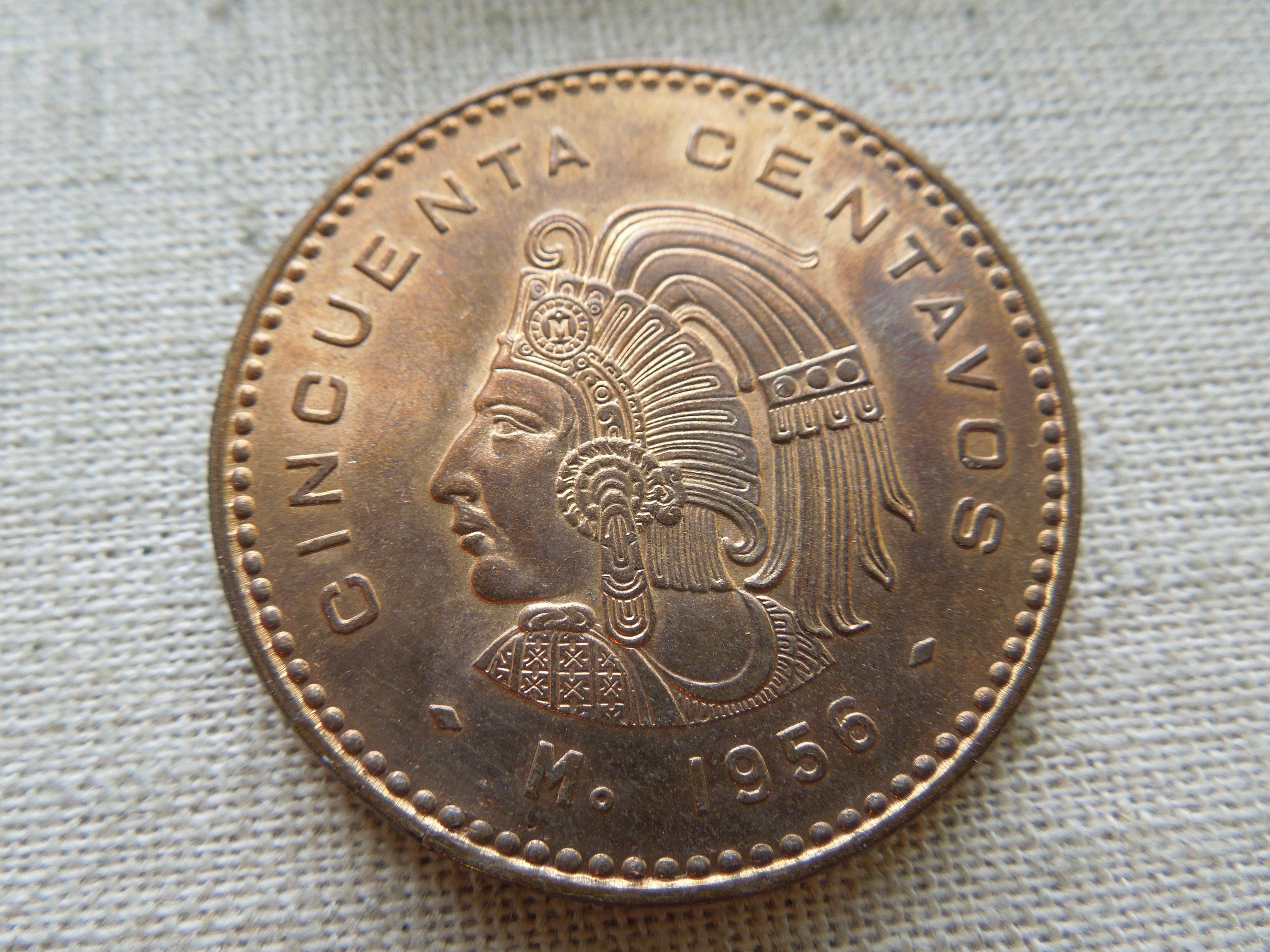 Mexico 50 Centavo Coins, 1956, Large Size Bronze - Sell by the Piece - Etsy  Israel, image size:3000x2250