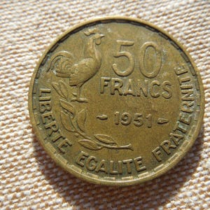 French Coins, 50 Francs, 1951 to 1953 - Sell By The Piece