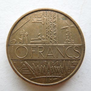 France Coins, 10 Francs 1978 to 1980, Nickel Brass Type - Sell By The Piece