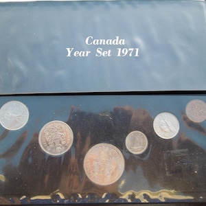 Canada Coins, 1971 British Columbia Coin Set, 6 Coins, 1 Cent to 1 Dollar.