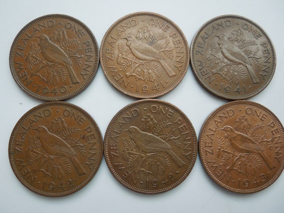 ニュージーランド硬貨、大型1ペニー、1941年～1964年、ジョージ6