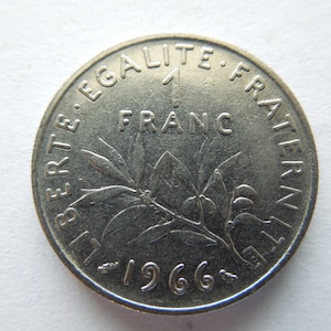 Monedas de Francia, 1 franco de 1960 a 1999, monedas de la reforma del níquel: venta por pieza o en grupos