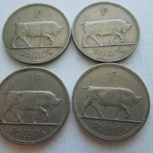 Irish Coins, Irish Shilling, Bull, Republic of Ireland Coins - Sell By The Piece or in Groups