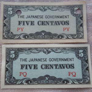 Japanese Invasion Currency - Philippines, World War 2, - Sell By The Piece