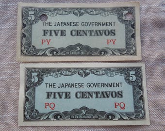 Japanese Invasion Currency - Philippines, World War 2, - Sell By The Piece