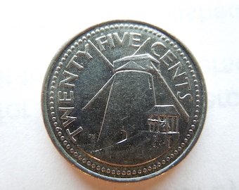 Barbados Coins, 25 Cents Windmill, Sell By the Piece or in Groups