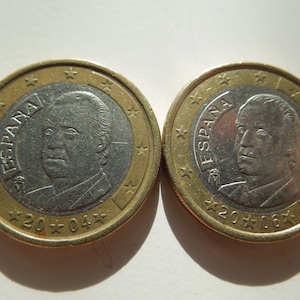 Spain Coins, 1 Euro to 2 Euros - Sell By The Piece
