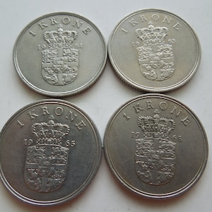 Denmark Coins, 1 Krone, 1967 to 1971, Several Years Available, Pick Your Year(s)
