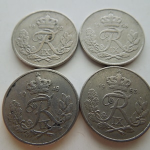 Denmark Coins, 10 Ore, 1949 to 1987 Several Years, Sell By the Piece or in Groups