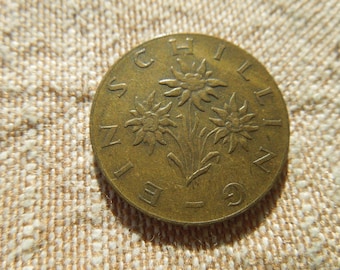 Austrian Coins, 1 Schilling, 1960 to 1986, Edelweiss Flower, Many Years Available - Sell By The Piece