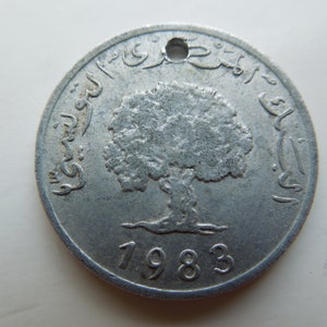 Tunisia Coins, 1983 to 1997, Republic, 5 millim to 100 millim, Sell By The Piece