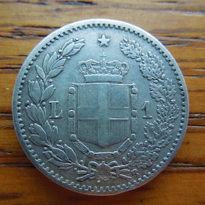 Italian Coins, 1 Lira, 1884, Silver, Kingdom - Sell By The Piece