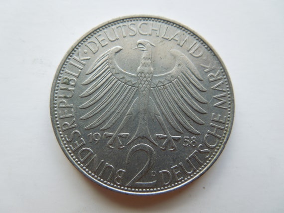 Germany 2 Deutsche Mark Coin, 1958 to 1960, Max Planck Sell By The 