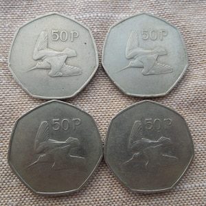 Irish Coins, 50 Pence, 1978 to 1982, Woodcock, Ireland - Sell By The Piece or in Groups