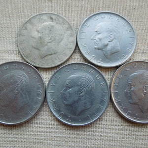 Turkey Coins, 1 Lira to 50 Lira, 1957 to 1989, Sell By The Piece
