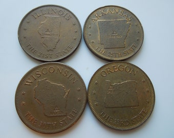 Shell States of the Union Coin Game Tokens, 1969 - Sell By The Piece