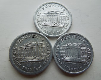Benjamin Franklin Memorial Souvenir Token, Aluminum Types - Sell By The Piece
