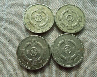 英国1ポンド硬貨、1983年～2001年発行、各種デザイン - 1枚単位で販売