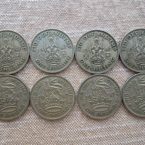 King George 6th, British Shilling, 1947 to 1951, Scottish and English Versions.  Sell By The Piece or a Complete Set