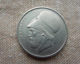 Monedas griegas de 20 dracmas, Pericles, de 1976 a 1986. Se venden individualmente.