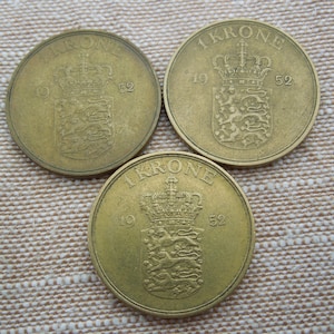 Denmark Coins, 1 Krone to 2 Kroner, 1926 to 1952 - Sell By The Piece