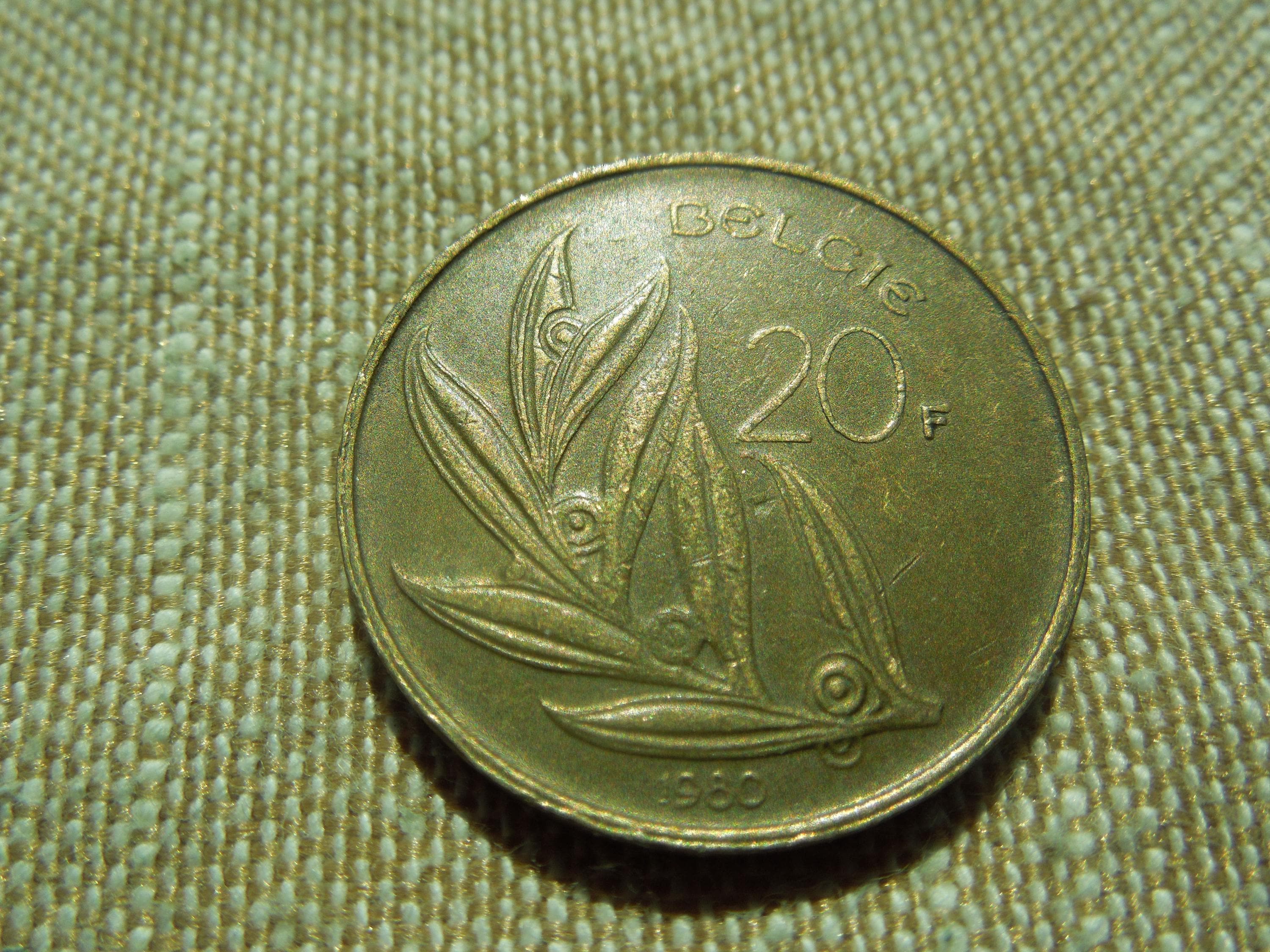 ベルギー硬貨、20フランフラン、1980年～1996年 - 1枚単位で販売