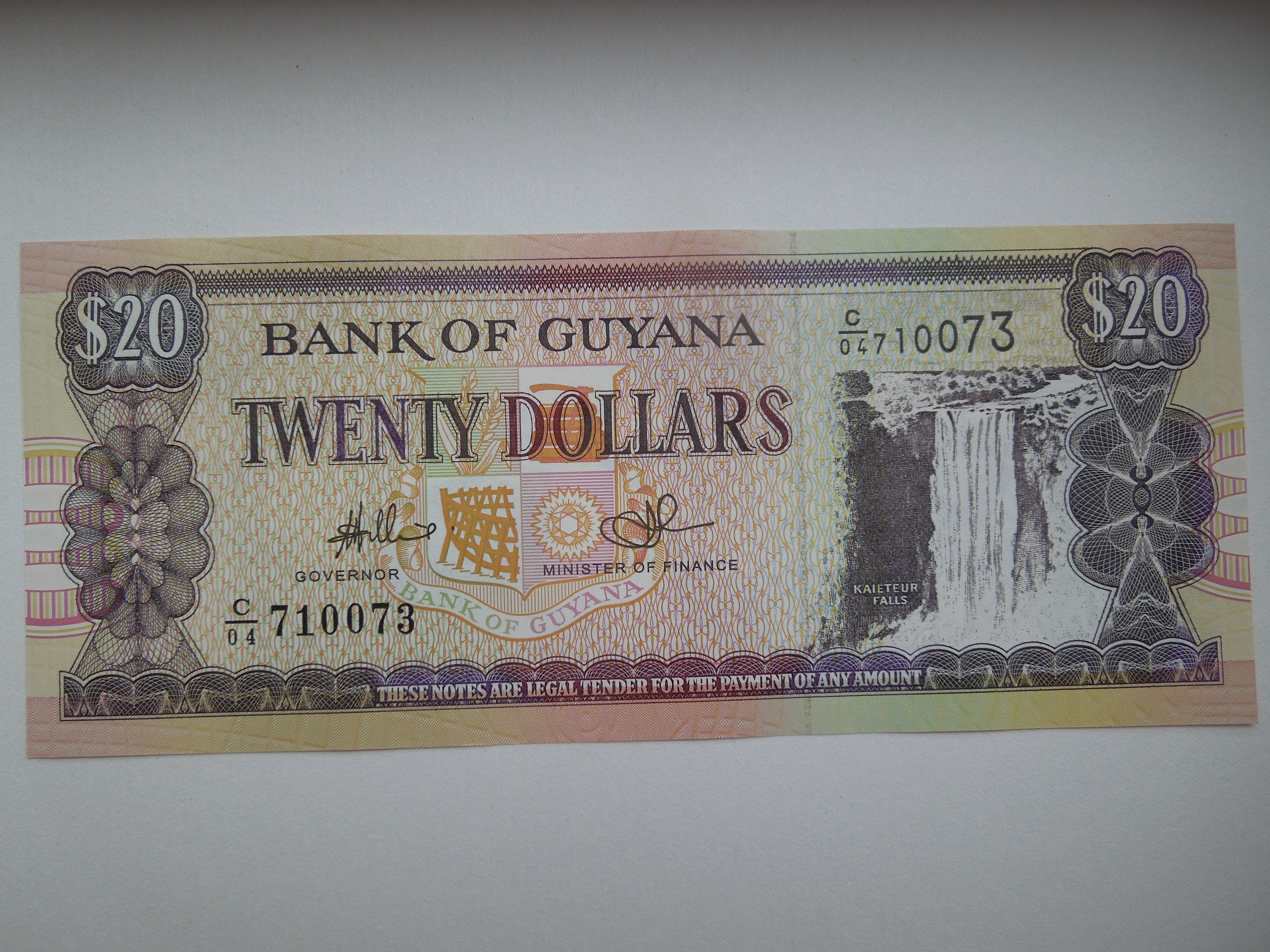 Bank Notes, Guyana, 20 Dollars, Crisp Uncirculated. Sell By The Piece or in Groups