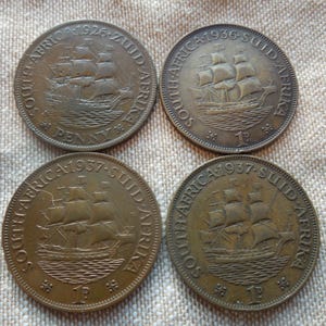 South Africa Coins, Large Penny 1939 to 1960 - Pick Your Years