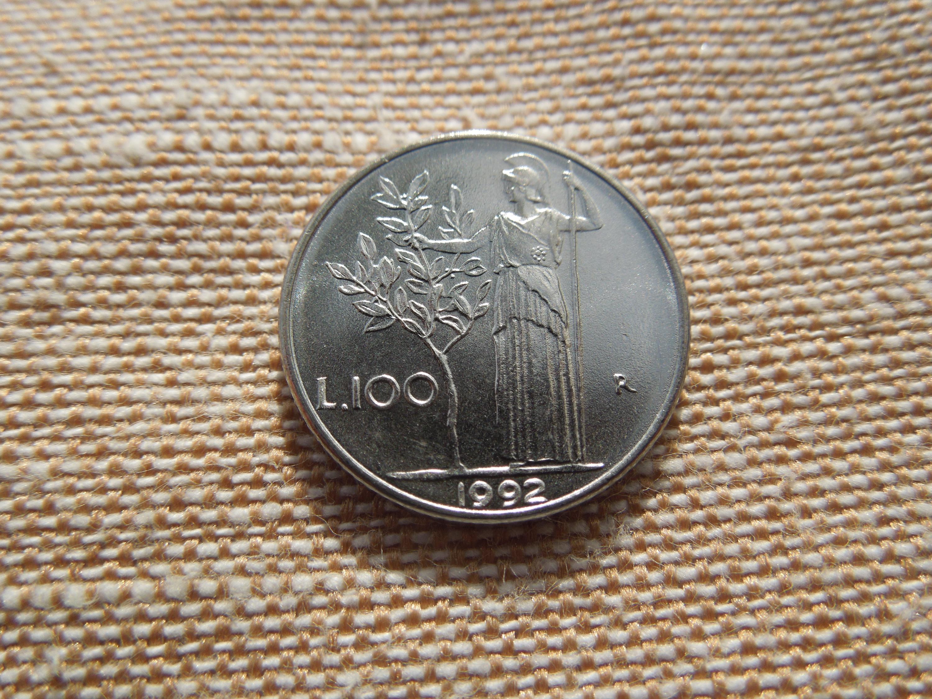 イタリア硬貨、100リラ、1992年、センチュリアン、小型、ミントロールからの未流通、枚売り - Etsy 日本