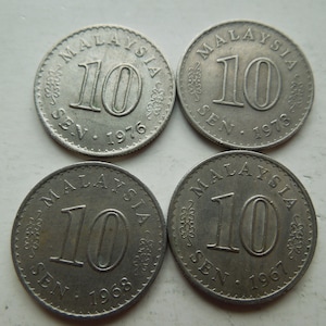 Malaysia Coins, 10 Sen, 1967 to 2005, Several Years Available,  Sell By The Piece
